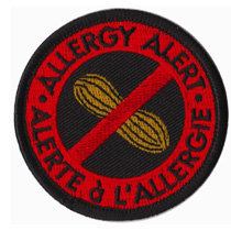 Écusson brodé Alerte à l'allergie arachide